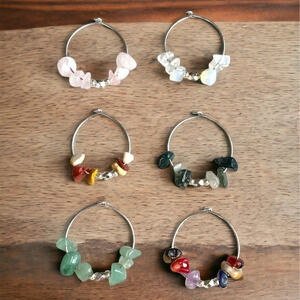 126 Crystal Wine Glass Charms (set of 6)